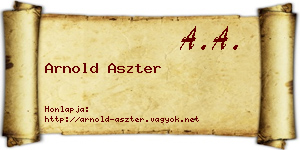 Arnold Aszter névjegykártya